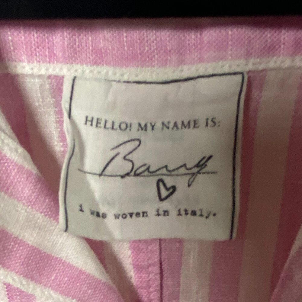 Frank & Eileen Barry Pink & White Striped Button-Down Shirt | Size Small - Picture 8 of 9